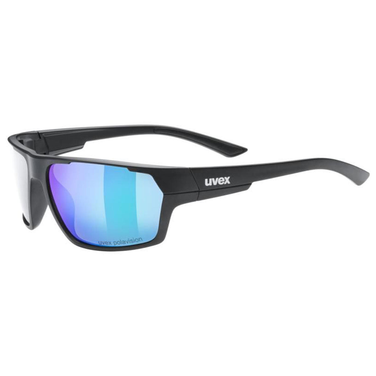 Uvex SP 233 Sunglasses Black With Polarised Green / Blue Lenses