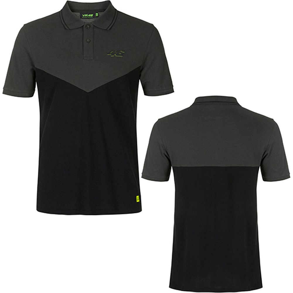 VR46 Breakout Polo T-Shirt Black / Grey