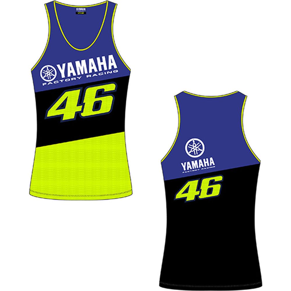 VR46 Racing Ladies Tank Top Black / Blue / Fluo Yellow