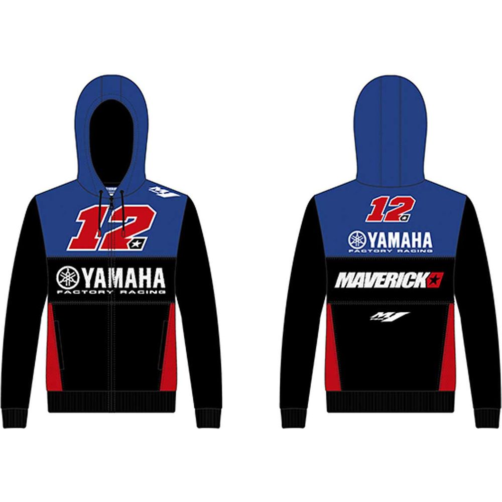 VR46 Vinales Yamaha Full Zip Casual Hoodie Blue / Black / Red