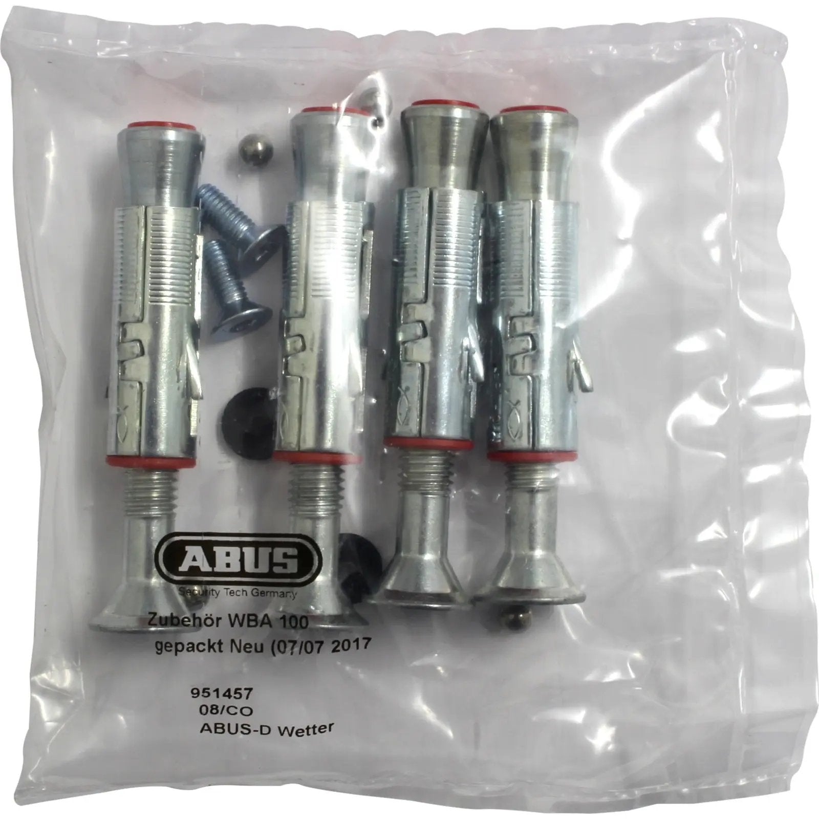 Abus WBA100 Fixing Bolts FREE UK Delivery, FREE 365 Day Returns | Moto Central