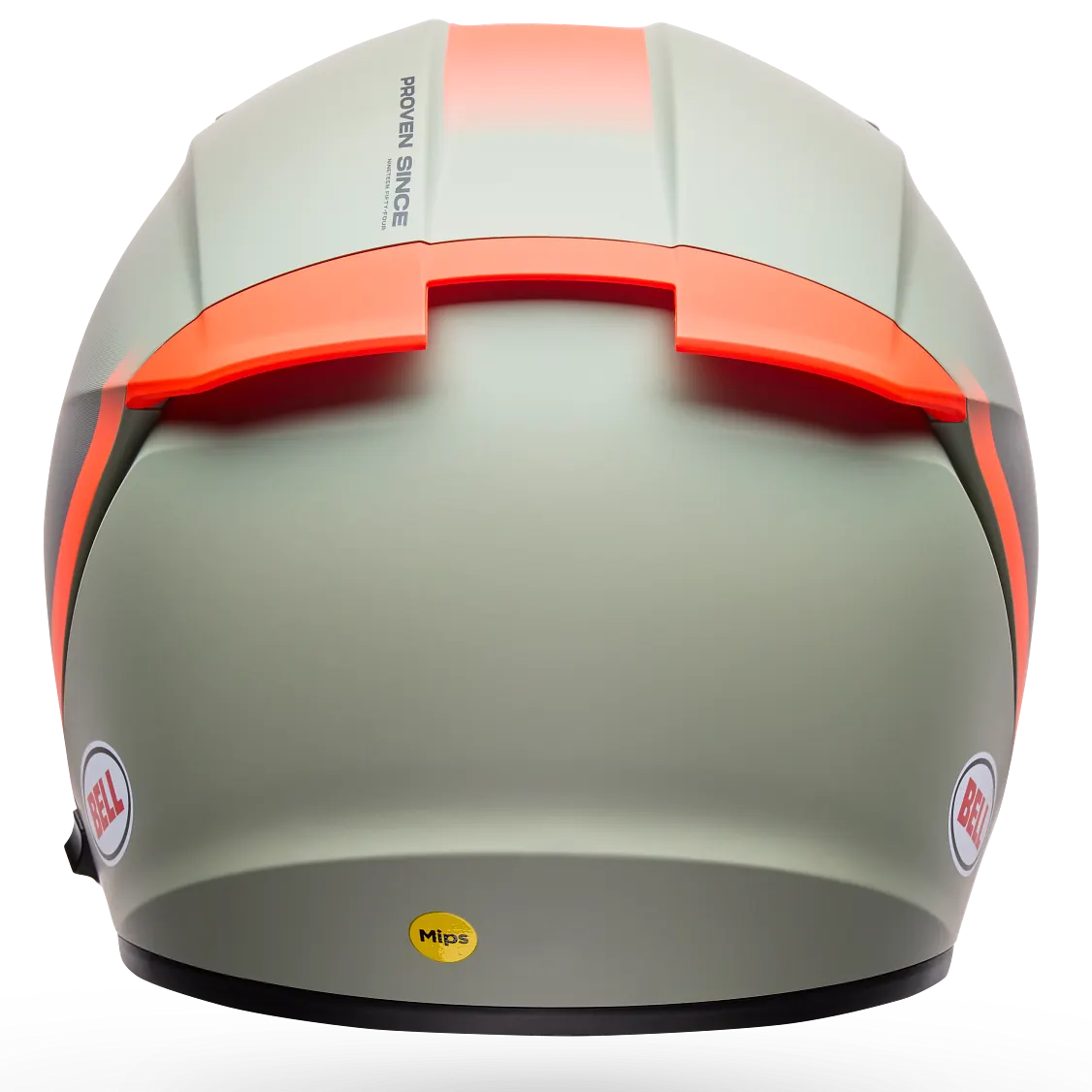Bell Lithium MIPS Bash ECE 22.06 Grey / Orange full-face motorcycle helmet, rear view