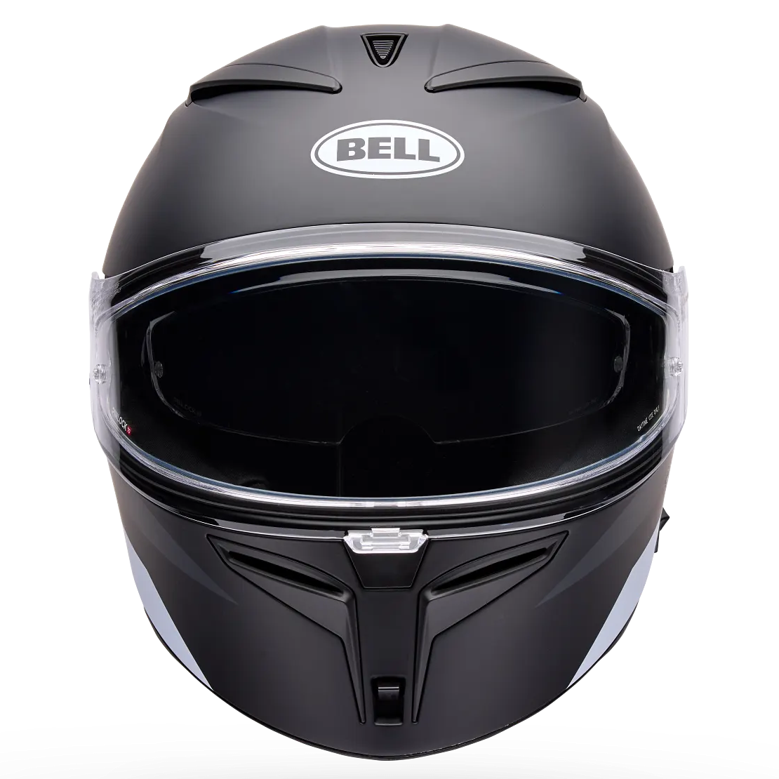 Bell Lithium Flip ECE 22.06 Black / White full-face motorcycle helmet, front view