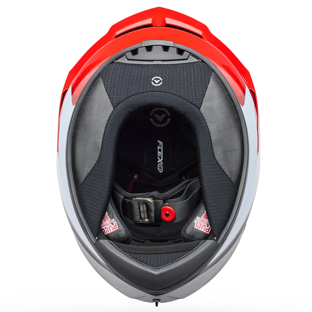 Bell Race Star DLX Flex Fluid ECE 22.06 Red / White full-face motorcycle helmet, interior lining view