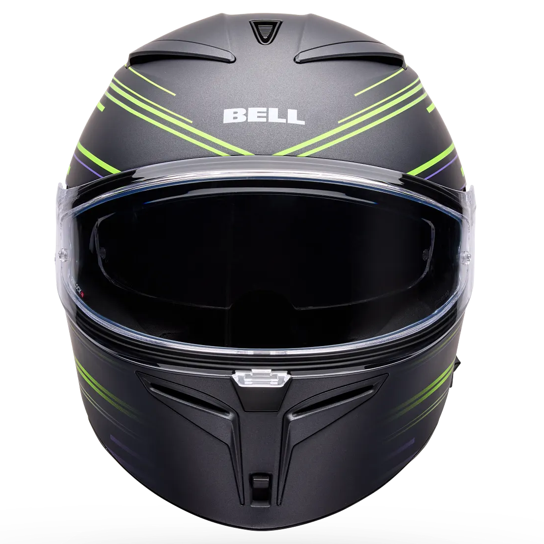 Bell Lithium Velo ECE 22.06 Black / Yellow full-face motorcycle helmet, front view