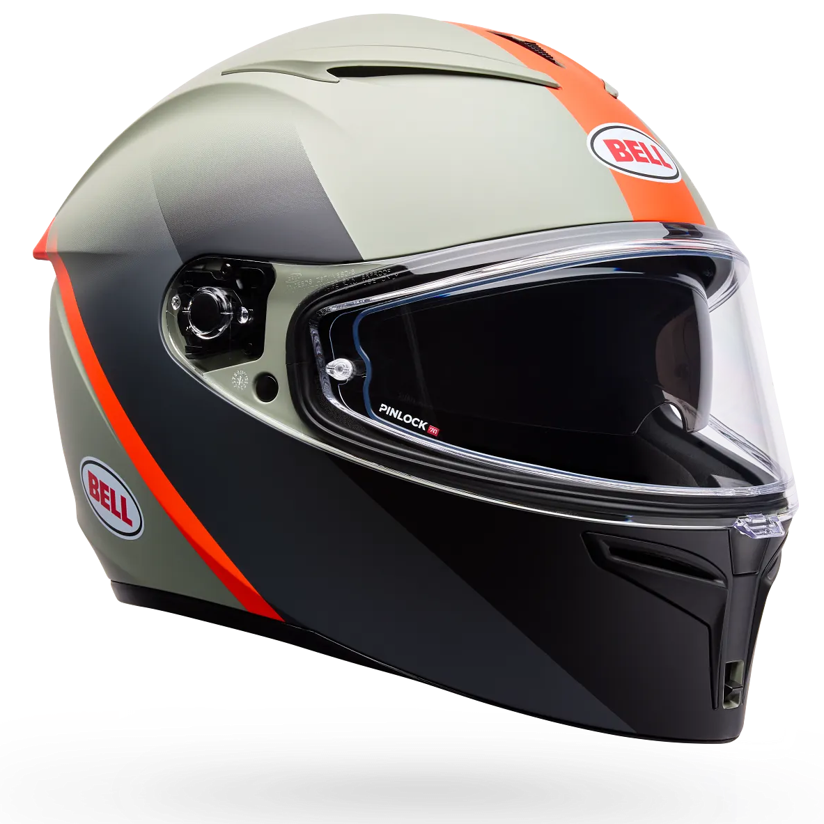 Bell Lithium MIPS Bash ECE 22.06 Grey / Orange full-face motorcycle helmet, front view