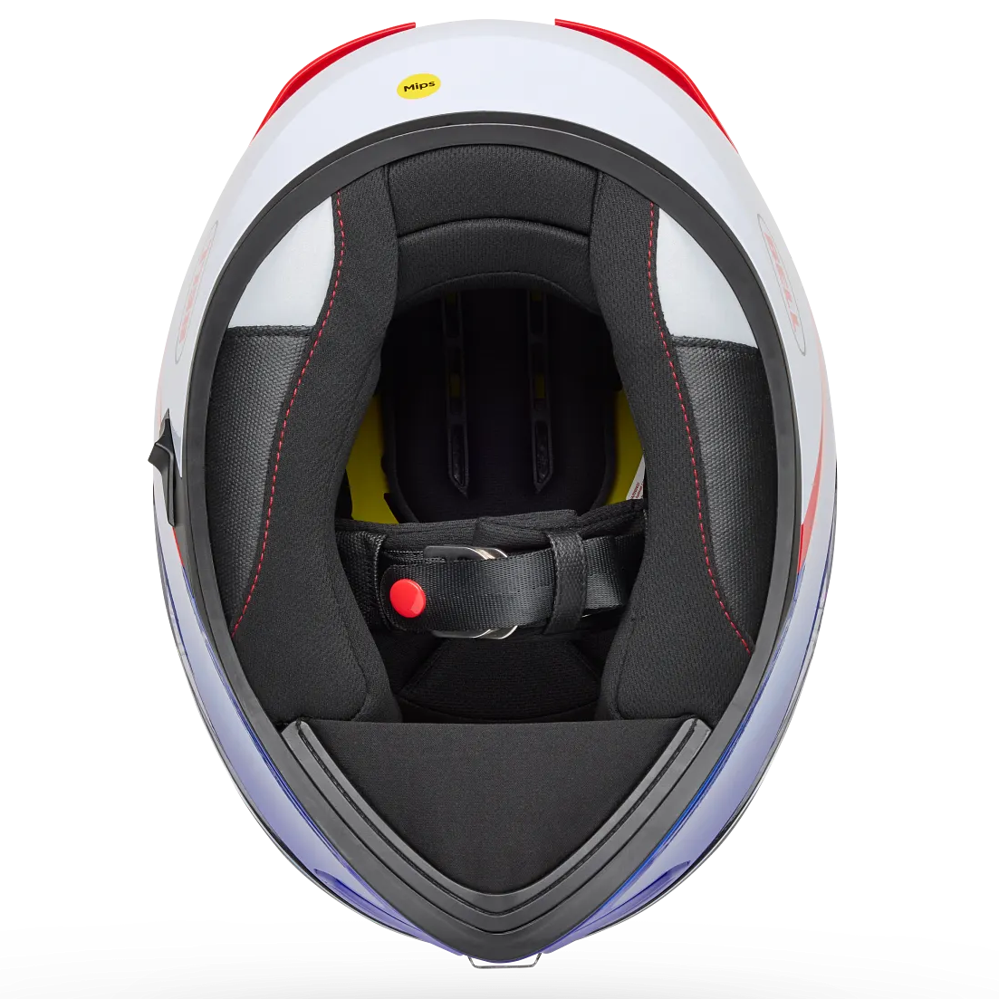 Bell Lithium MIPS Bash ECE 22.06 White / Blue full-face motorcycle helmet, interior lining view