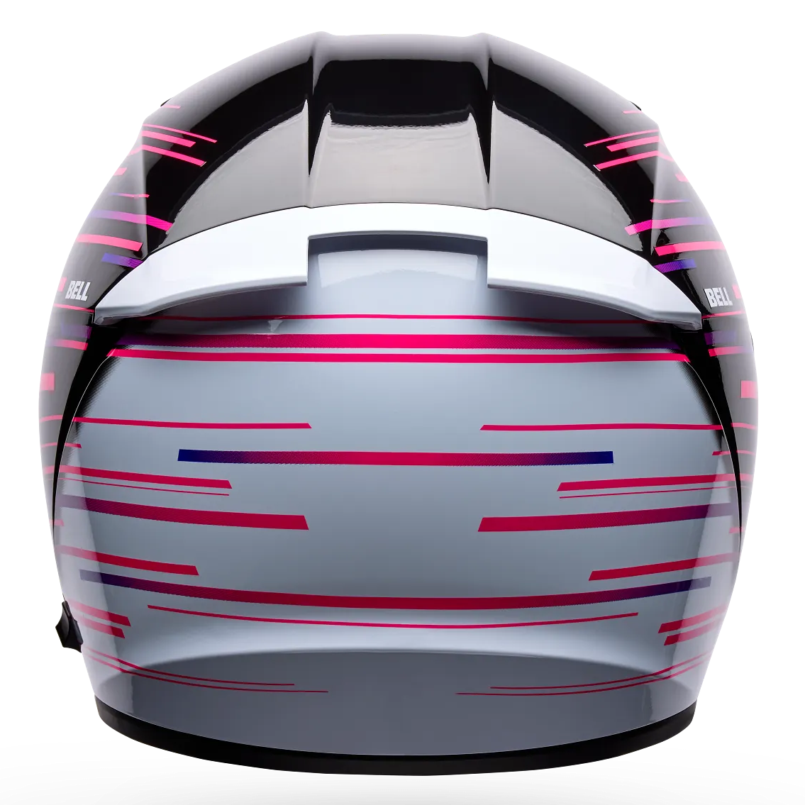 Bell Lithium Velo ECE 22.06 Black / Purple full-face motorcycle helmet, rear view