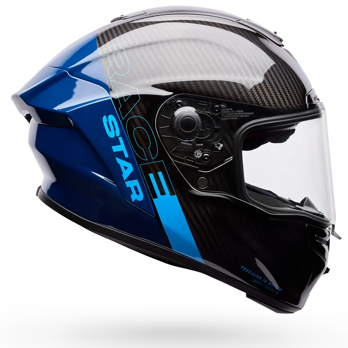 Bell Race Star DLX Flex Strike ECE 22.06 Full Face Helmet - Blue, side profile view