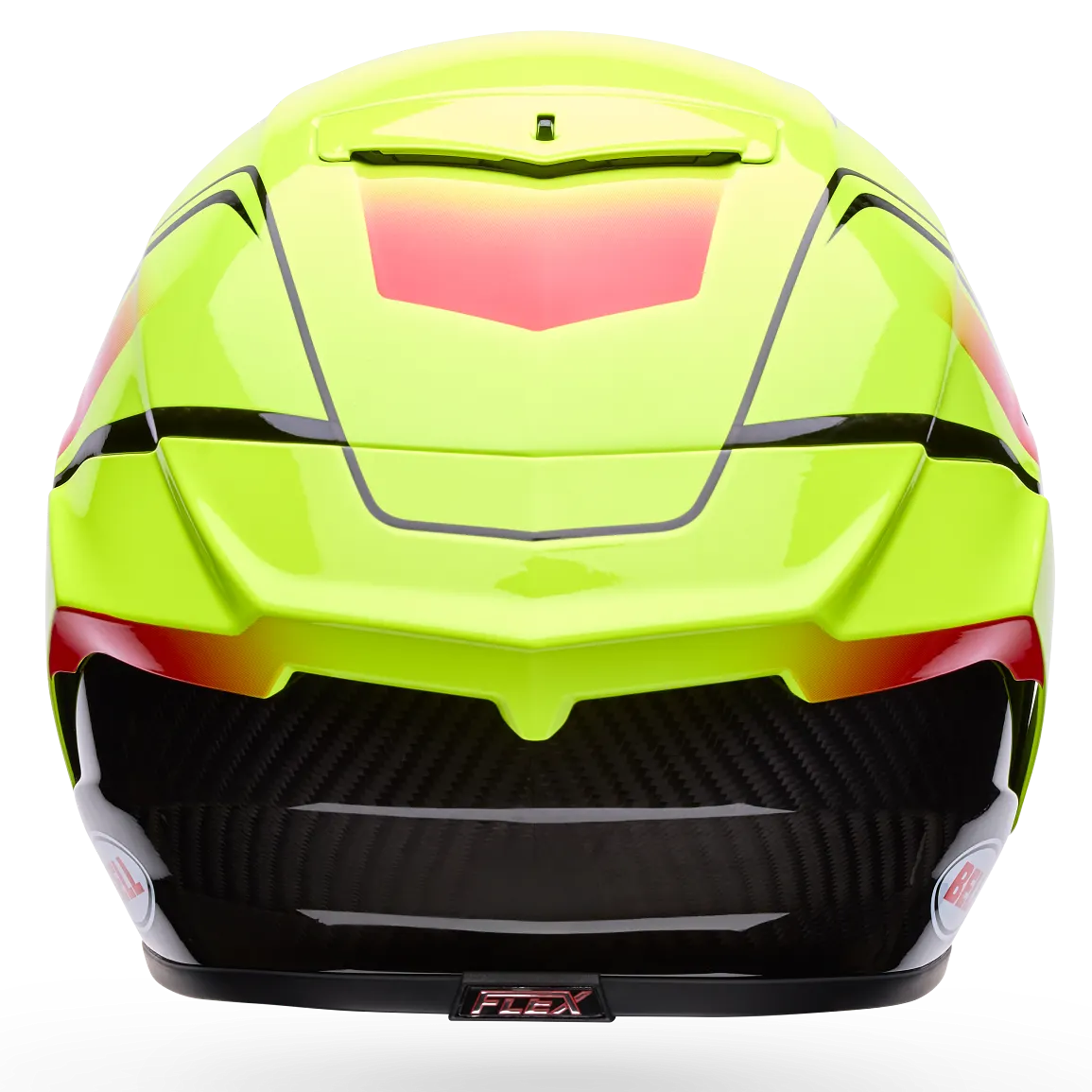 Bell Race Star DLX Flex Grid ECE 22.06 Yellow full-face motorcycle helmet, rear view