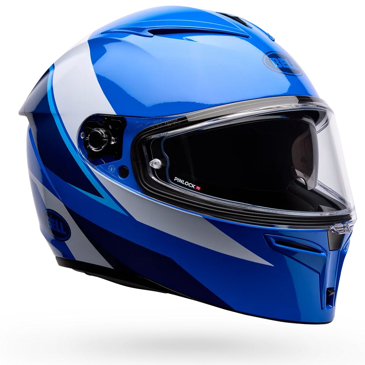Bell Lithium Flip ECE 22.06 Blue full-face motorcycle helmet, front three-quarter view