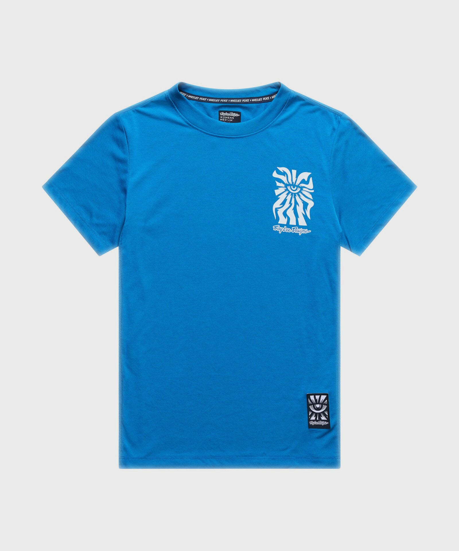 Troy Lee Designs Lilium Ride Short Sleeves Ladies Cycle T-Shirt One Eye Aero Blue - FREE UK Shipping, FREE 365 Day Returns | Moto Central