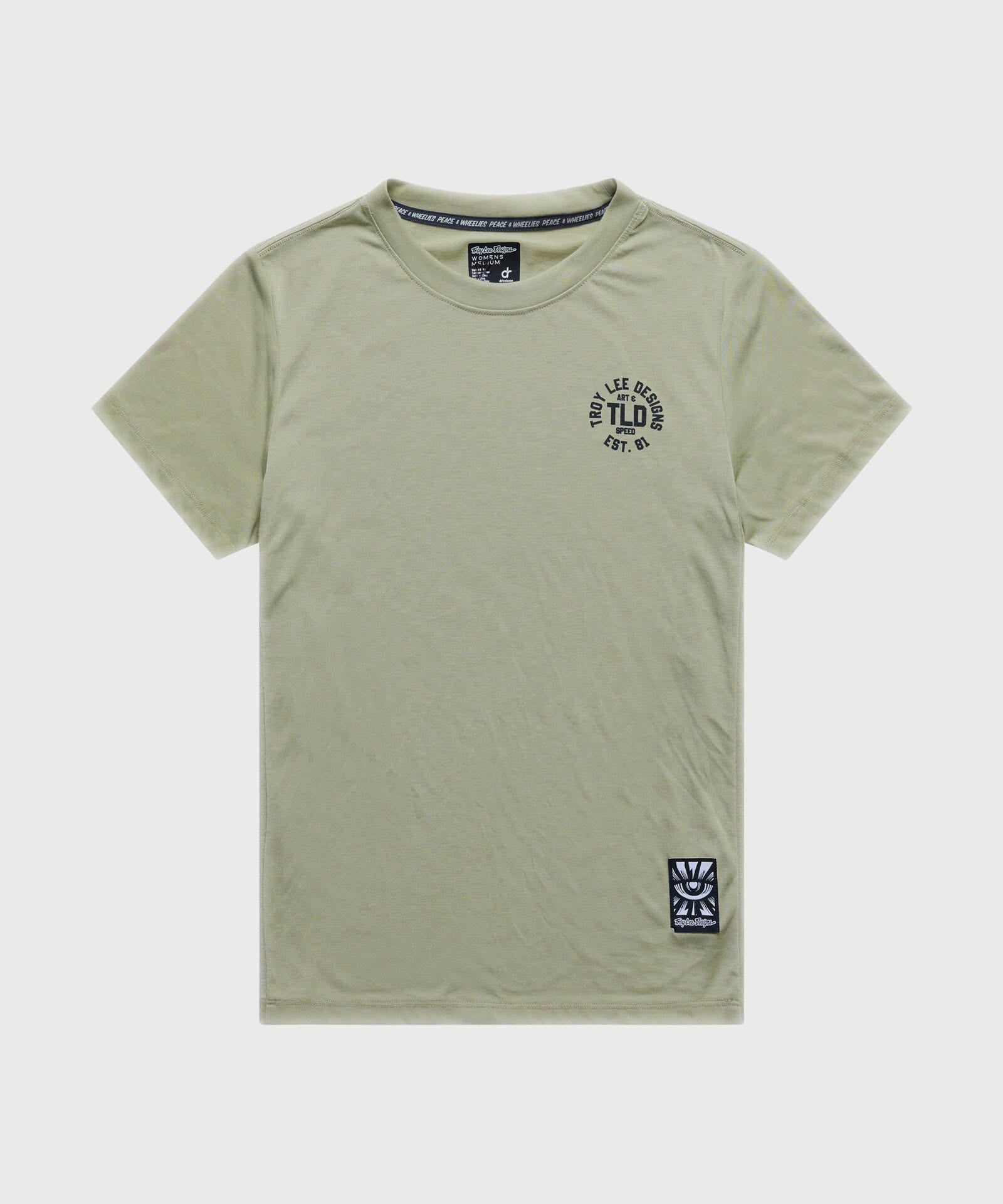 Troy Lee Designs Lilium Ride Short Sleeves Ladies Cycle T-Shirt Stamps Sage - FREE UK Shipping, FREE 365 Day Returns | Moto Central