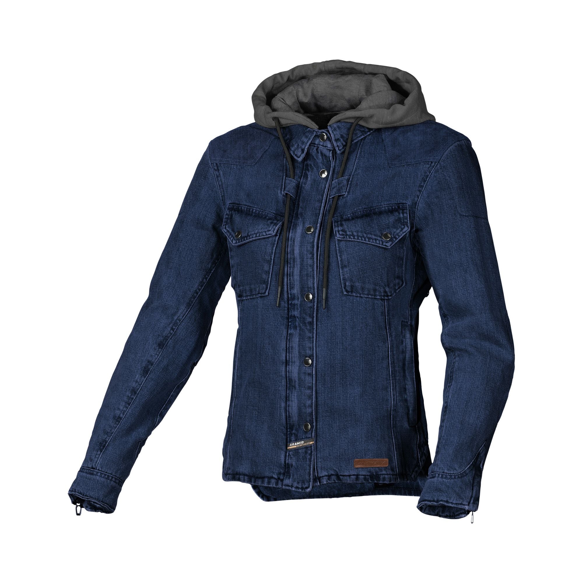 Macna Inland Hoodie Textile Jacket Blue / Brown - FREE UK Shipping, FREE 365 Day Returns | Moto Central