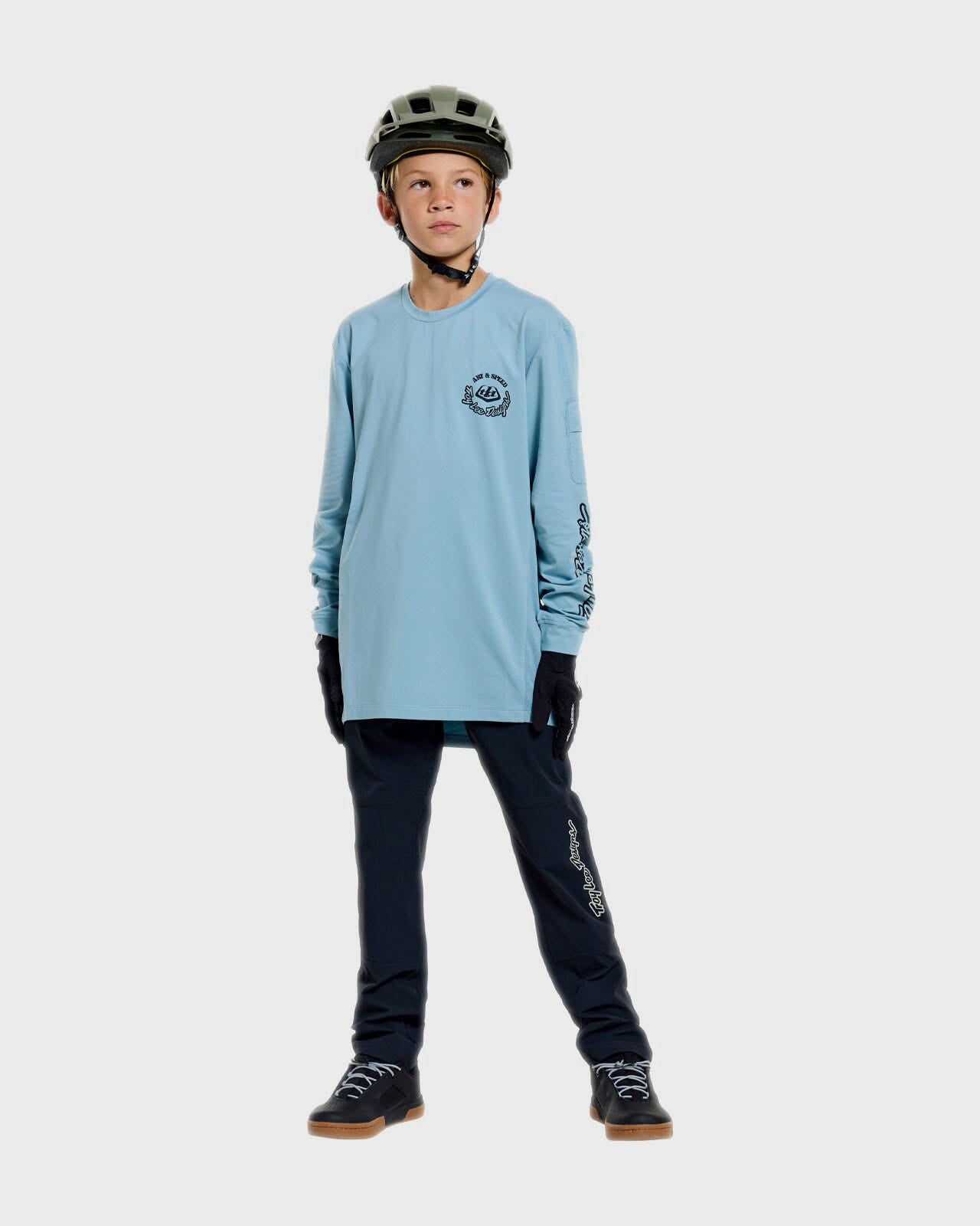Troy Lee Designs Ruckus Ride Long Sleeves Youth Cycle T-Shirt Carbs Dawn Blue - FREE UK Shipping, FREE 365 Day Returns | Moto Central