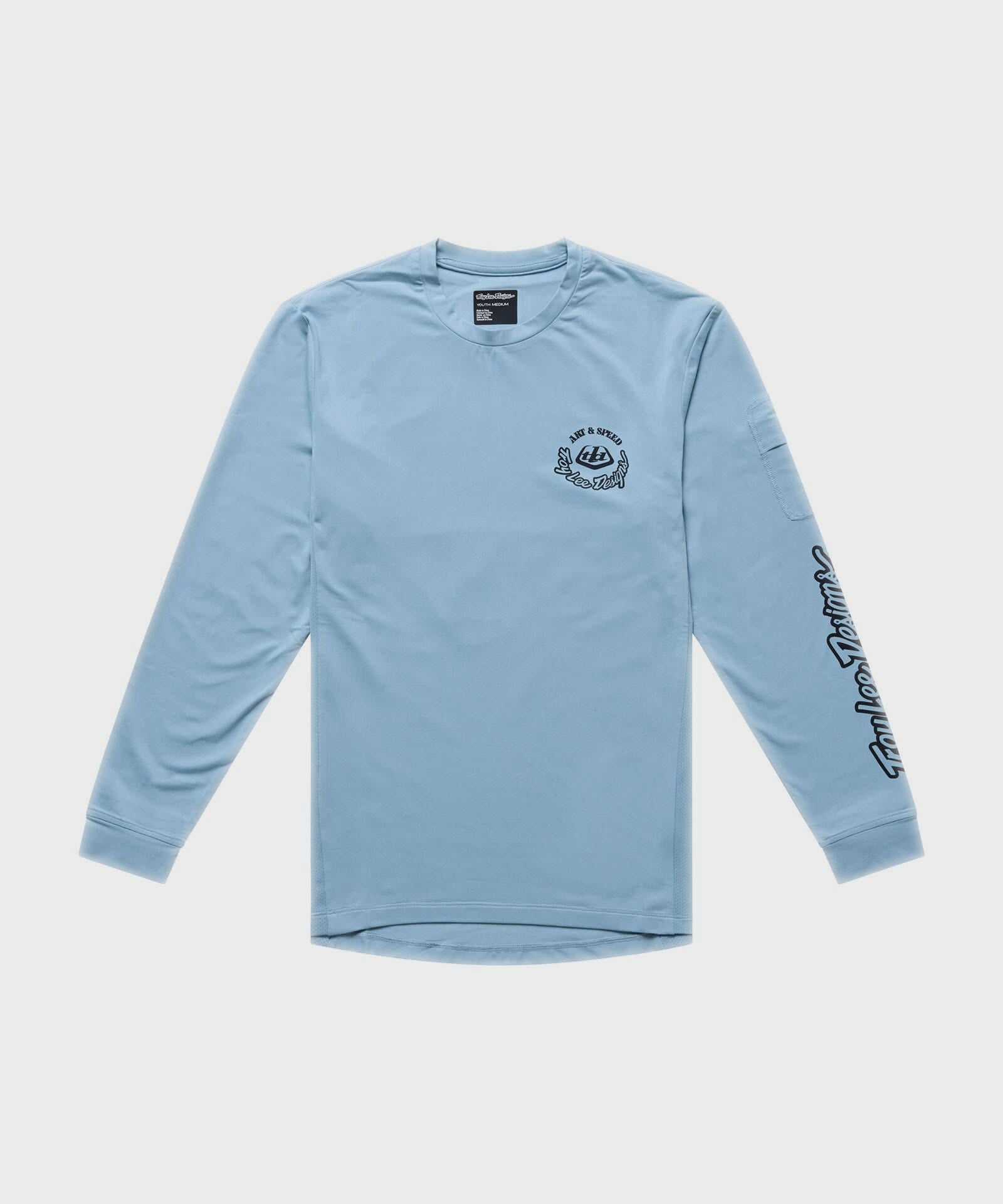 Troy Lee Designs Ruckus Ride Long Sleeves Youth Cycle T-Shirt Carbs Dawn Blue - FREE UK Shipping, FREE 365 Day Returns | Moto Central