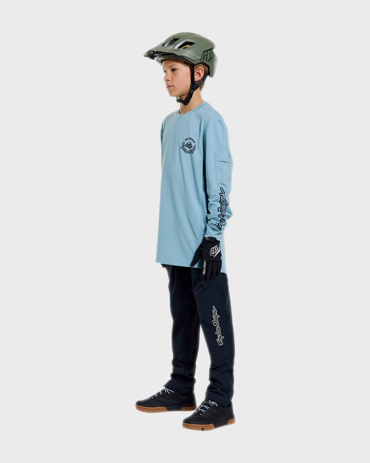 Troy Lee Designs Ruckus Ride Long Sleeves Youth Cycle T-Shirt Carbs Dawn Blue - FREE UK Shipping, FREE 365 Day Returns | Moto Central