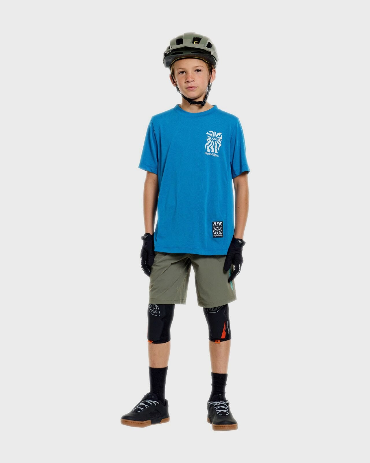 Troy Lee Designs Skyline Ride Short Sleeves Youth Cycle T-Shirt One Eye Aero Blue - FREE UK Shipping, FREE 365 Day Returns | Moto Central