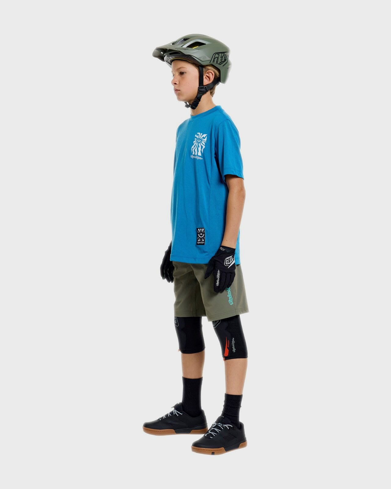 Troy Lee Designs Skyline Ride Short Sleeves Youth Cycle T-Shirt One Eye Aero Blue - FREE UK Shipping, FREE 365 Day Returns | Moto Central