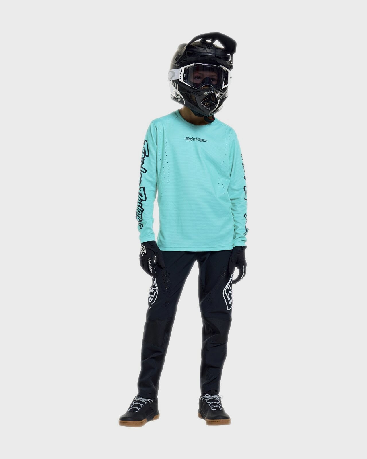 Troy Lee Designs Sprint Pro Youth Cycle Jersey Mono Real Teal - FREE UK Shipping, FREE 365 Day Returns | Moto Central