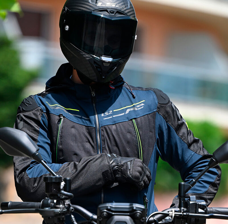 LS2 Zirconium Textile Jacket Blue / Black / Hi-Viz Yellow