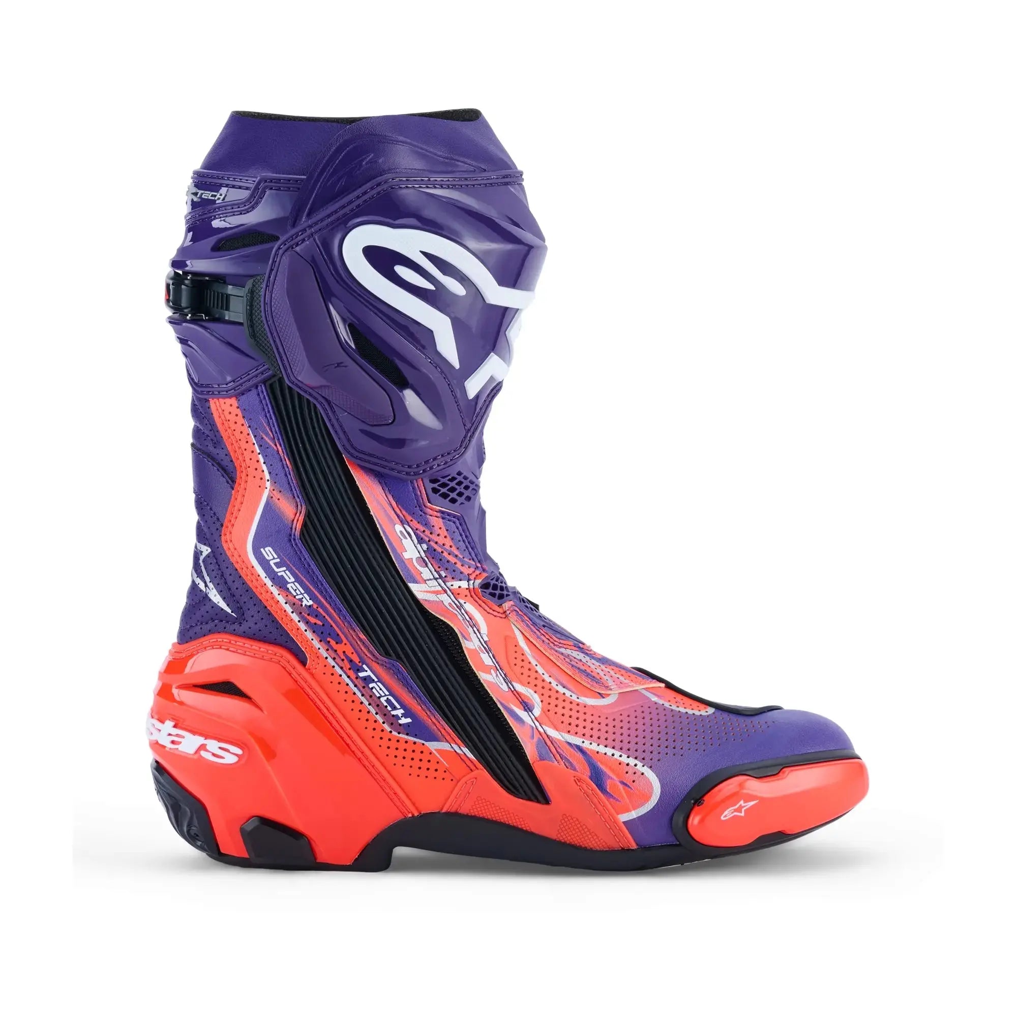 Alpinestars Supertech R Le Flyte Vented Boots Purple / Red / Black FREE UK Delivery, FREE 365 Day Returns | Moto Central