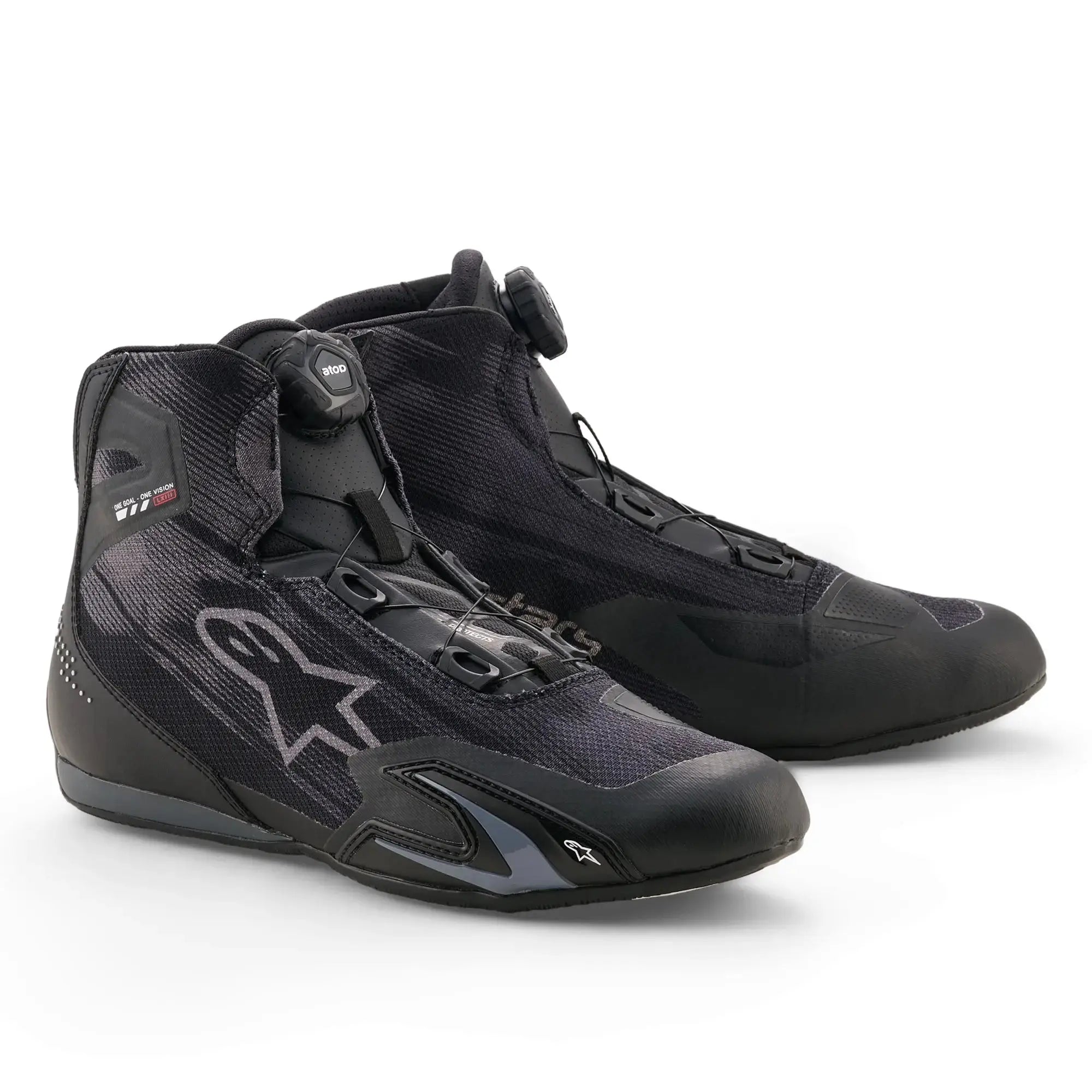 Alpinestars Celer Vented Shoes Black / Dark Grey FREE UK Delivery, FREE 365 Day Returns | Moto Central