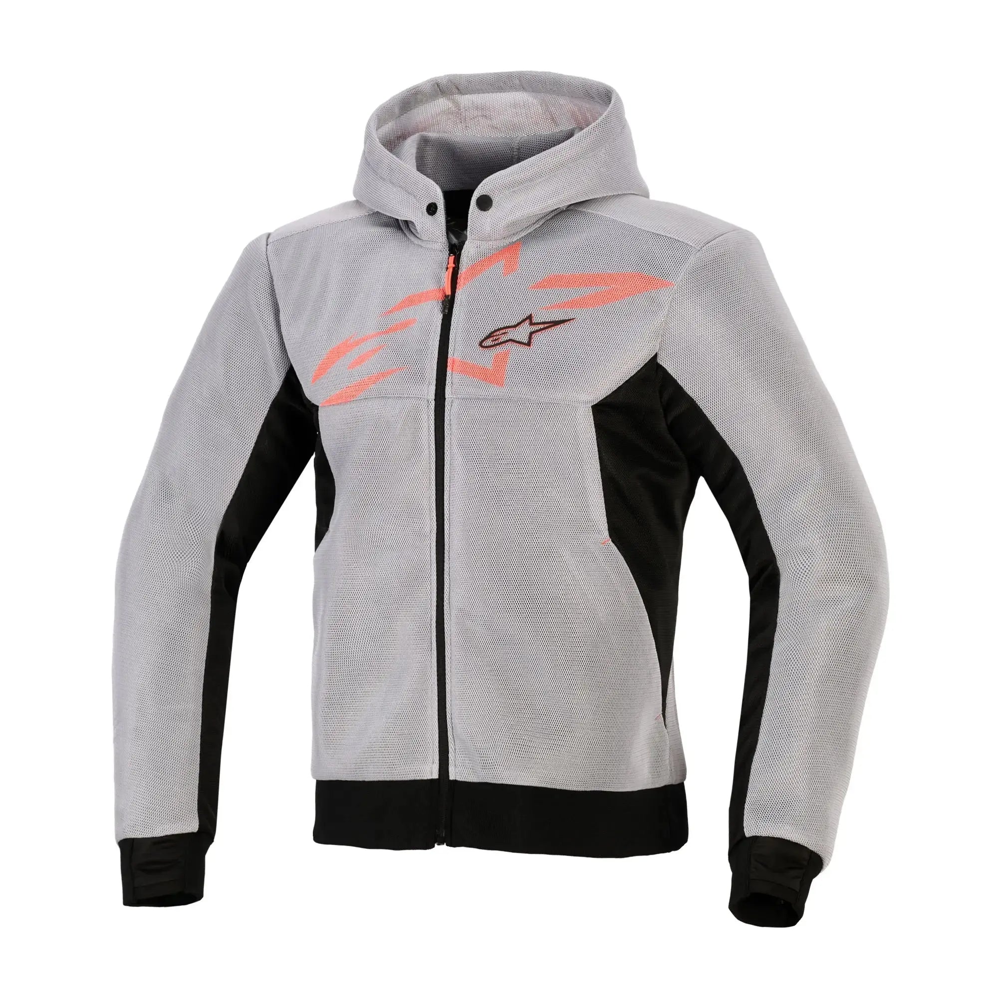 Alpinestars Chrome Superairflow Hoodie Black / Mid Grey / Fluo Red FREE UK Delivery, FREE 365 Day Returns | Moto Central