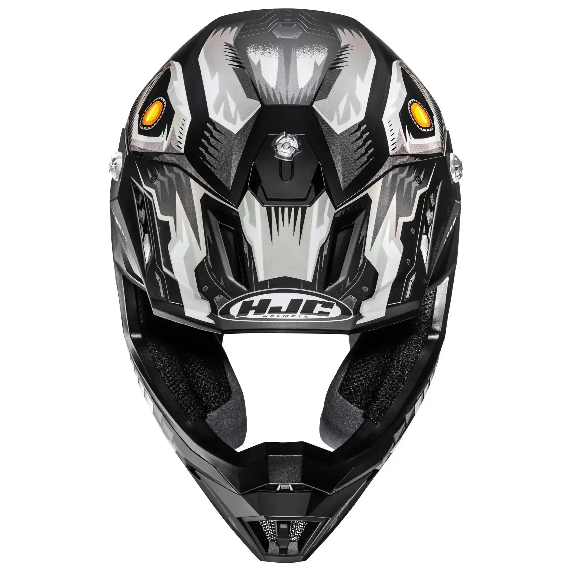 HJC C50 Mecha Beast MC5SF Black motocross helmet, front view on white background