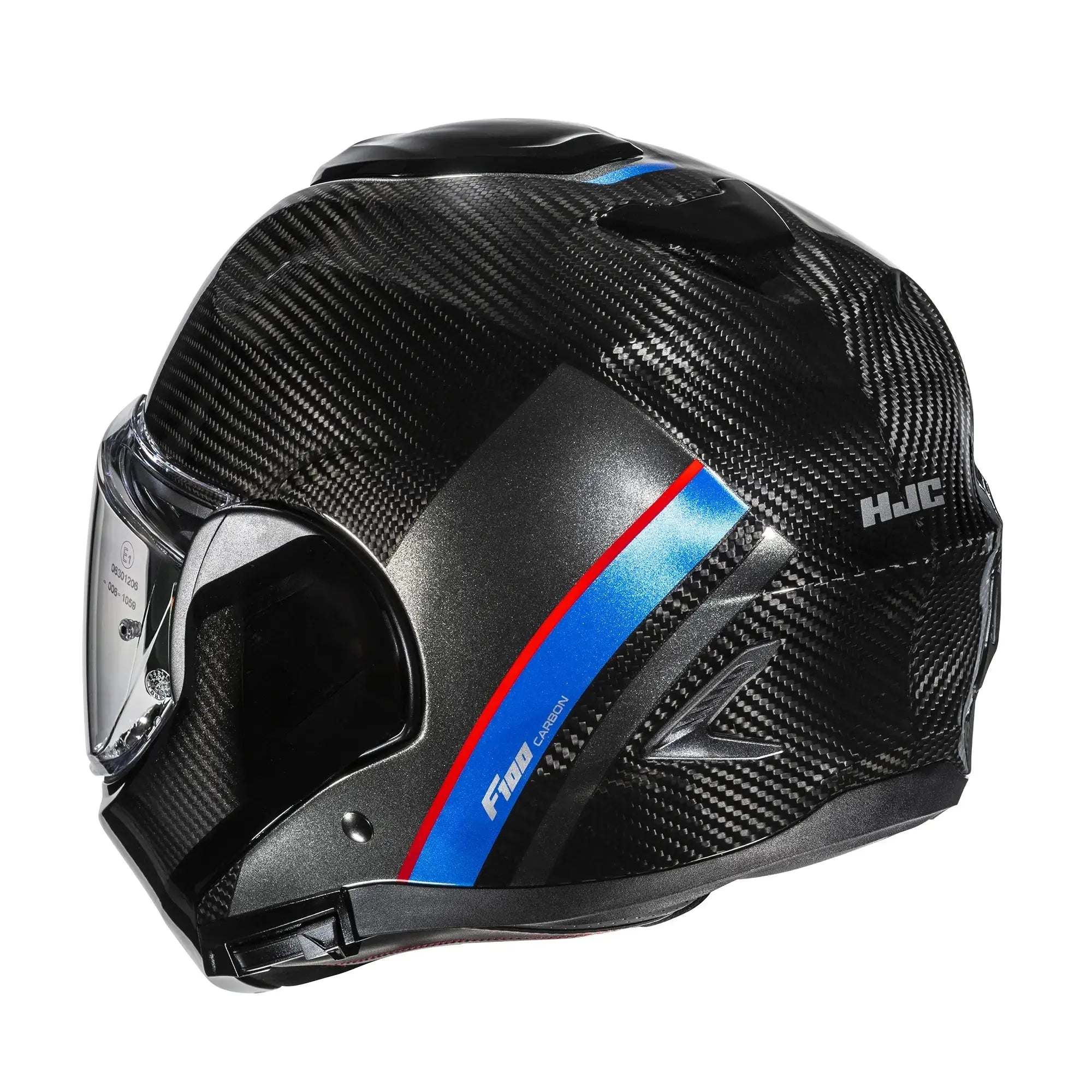 HJC F100 Carbon Stan MC21 White / Blue / Red FREE UK Delivery, FREE 365 Day Returns | Moto Central