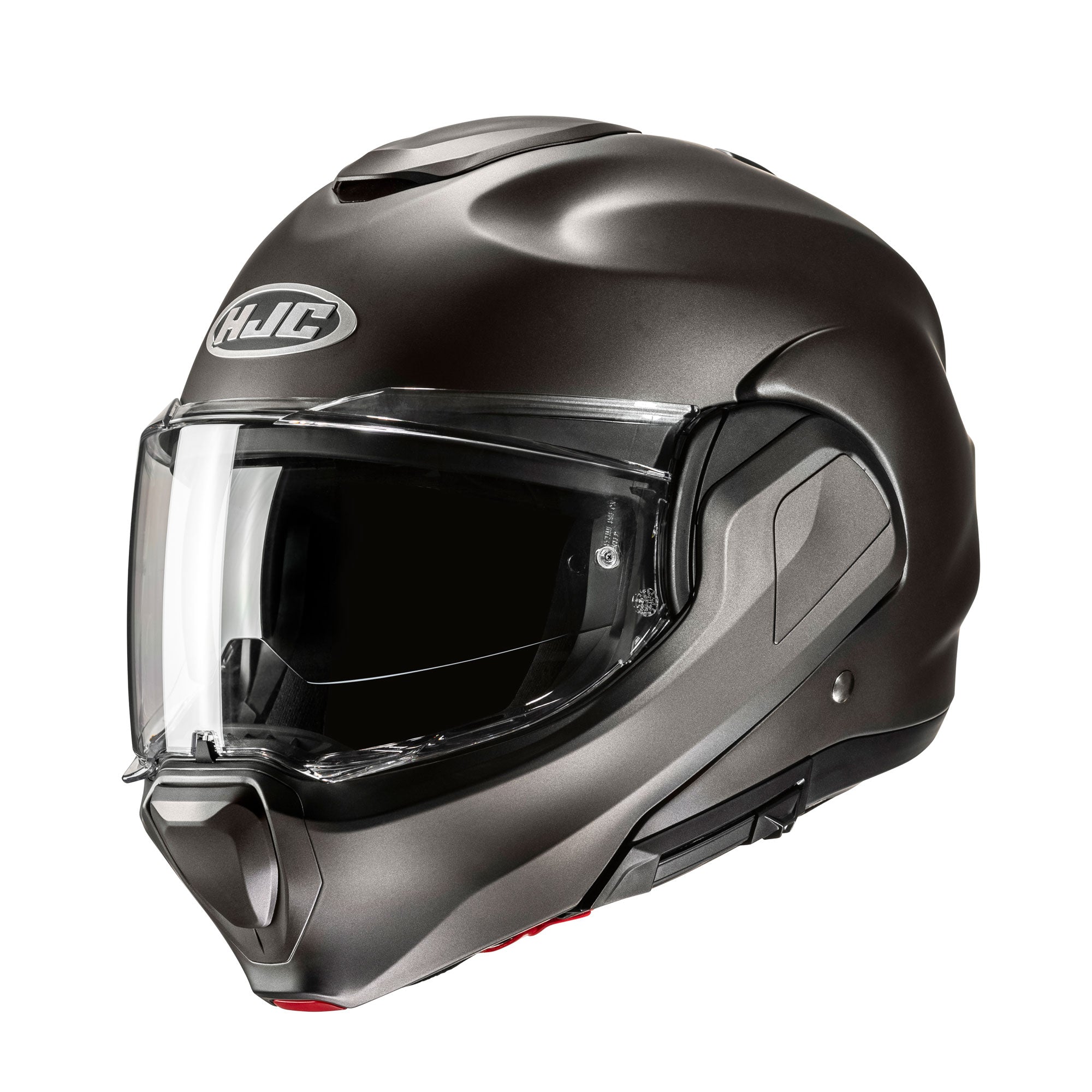 HJC F100 Semi Flat Flip-Up Helmet Titanium - FREE UK Shipping, FREE 365 Day Returns | Moto Central