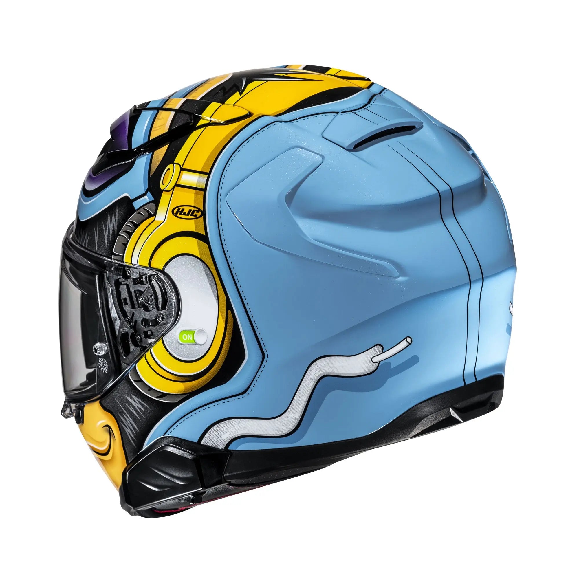 HJC F71 Monkey DJ MC23 Blue / White / Fluo Yellow  - FREE UK Shipping, FREE 365 Day Returns | Moto Central