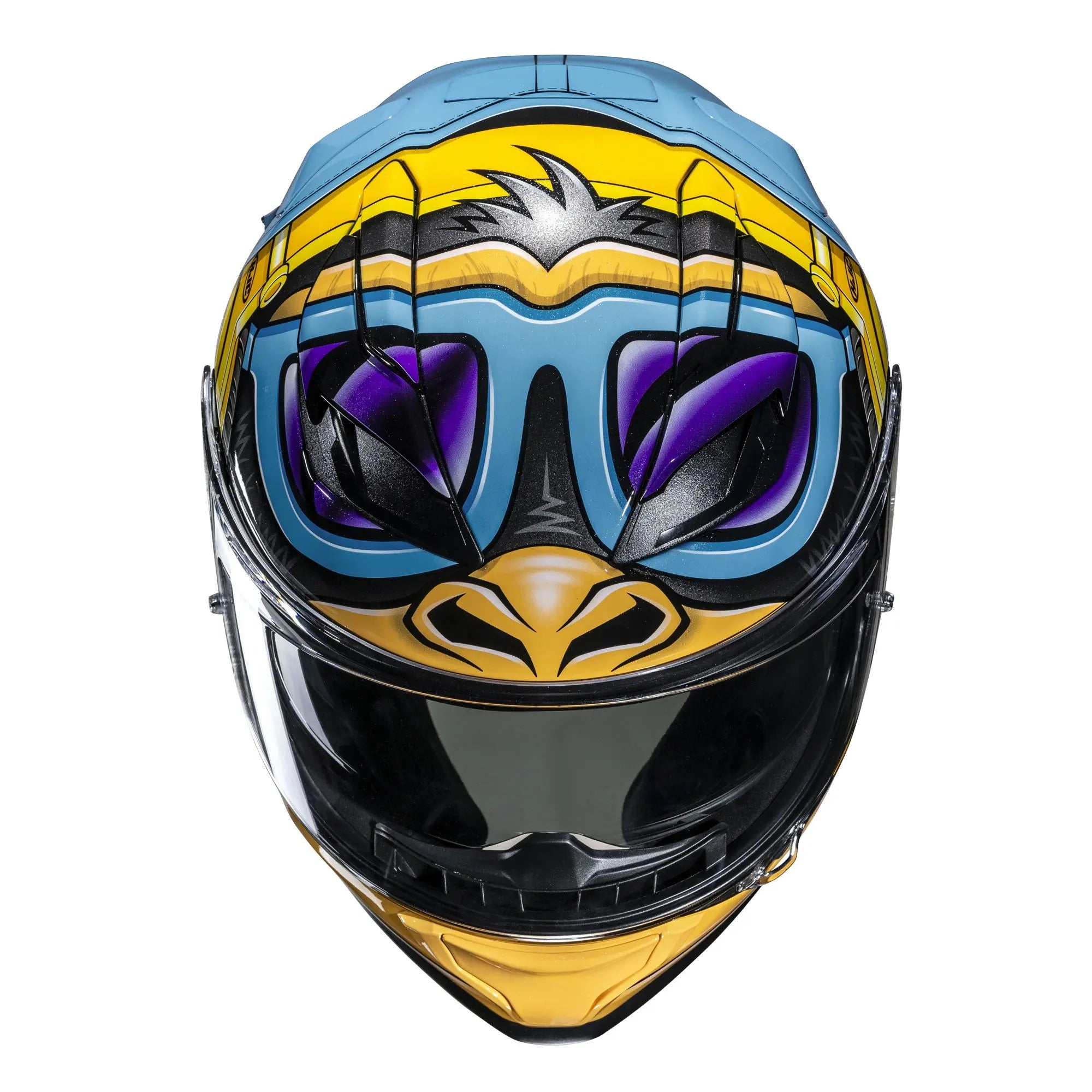 HJC F71 Monkey DJ MC23 Blue / White / Fluo Yellow  - FREE UK Shipping, FREE 365 Day Returns | Moto Central