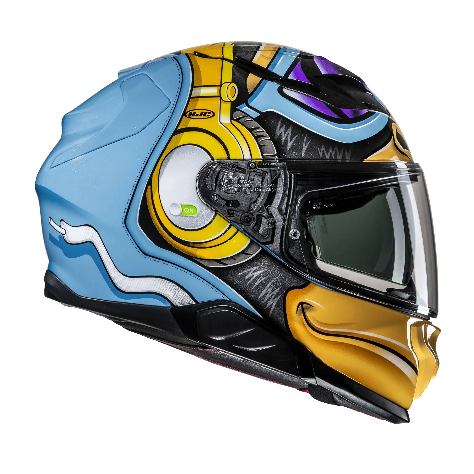 HJC F71 Monkey DJ MC23 Blue / White / Fluo Yellow  - FREE UK Shipping, FREE 365 Day Returns | Moto Central