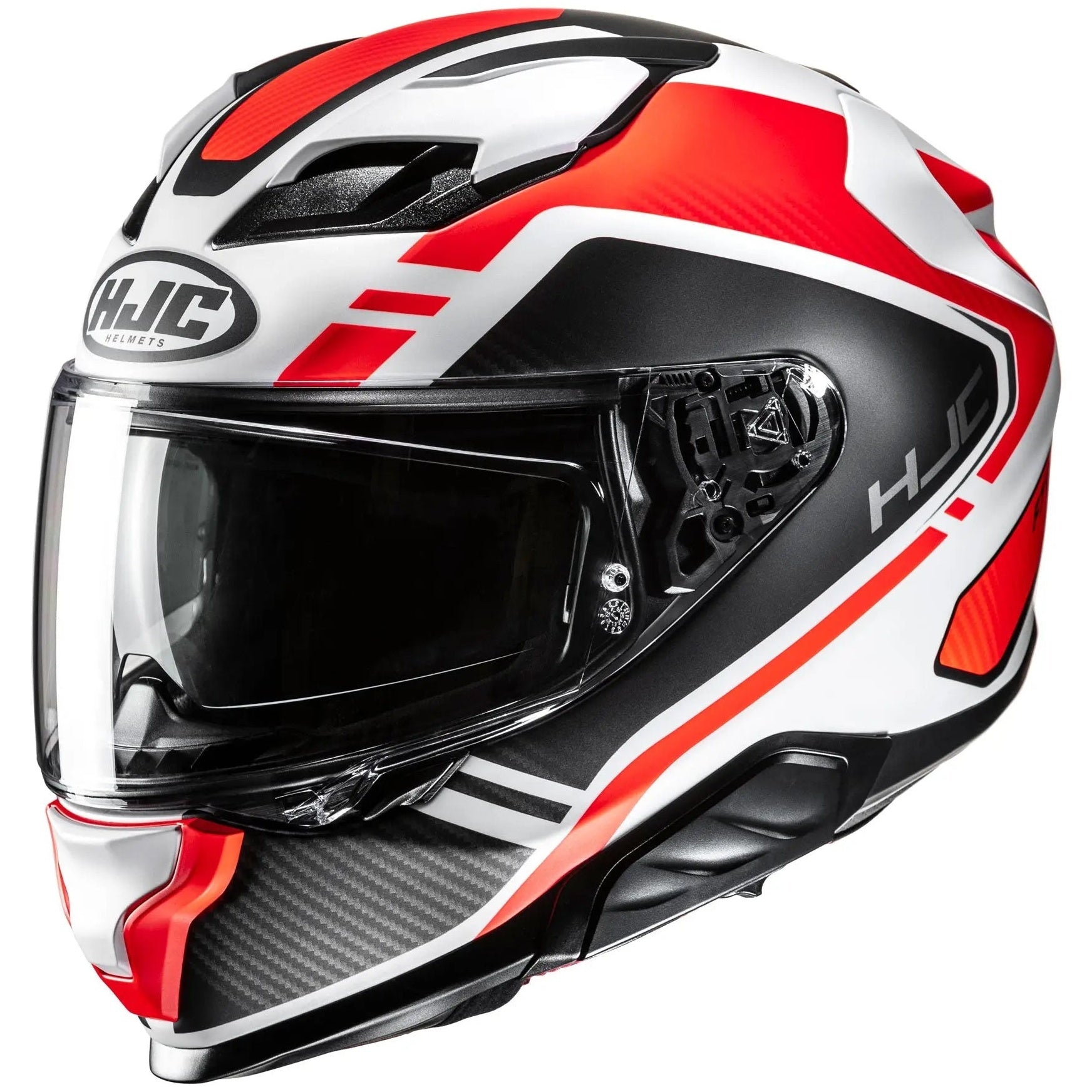 HJC F71 TOZZ MC6HSF Orange Full Face Motorcycle Helmet, front-left view on white background