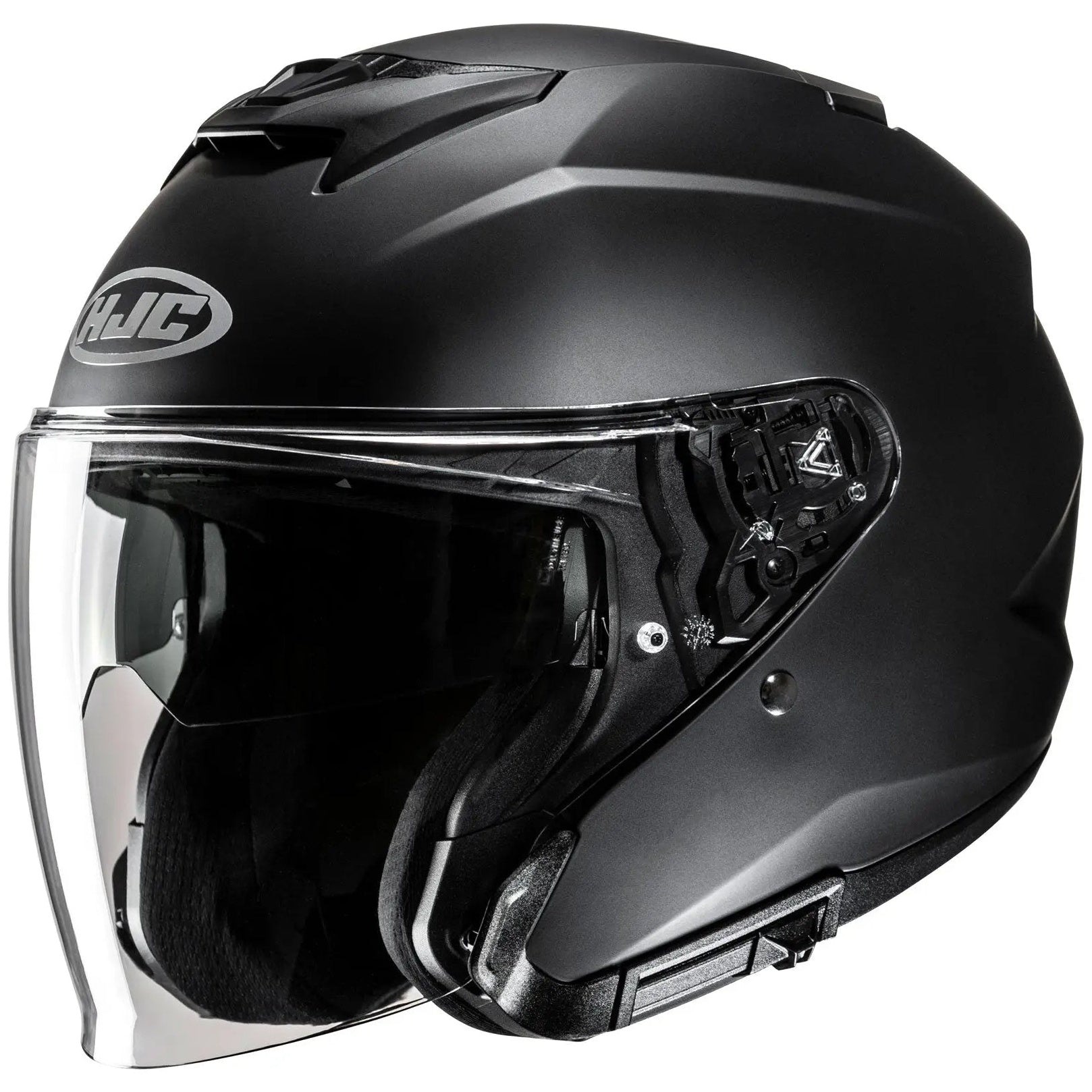 HJC i31 Semi Flat Matt Black, front-left view on white background