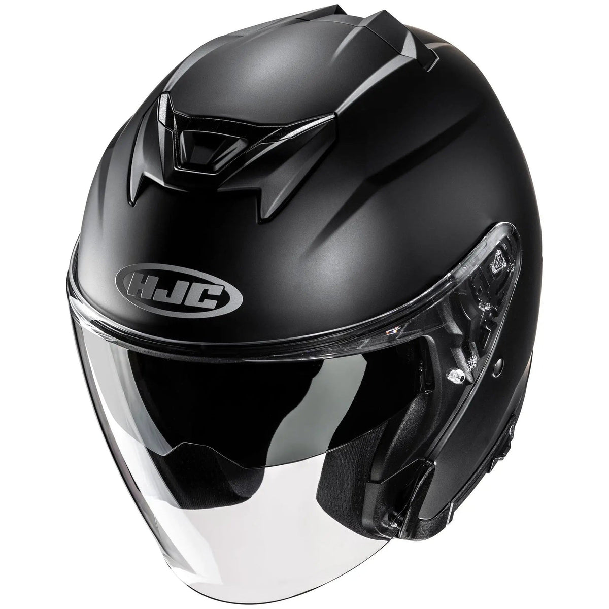 HJC i31 Semi Flat Matt Black, upper-front view on white background