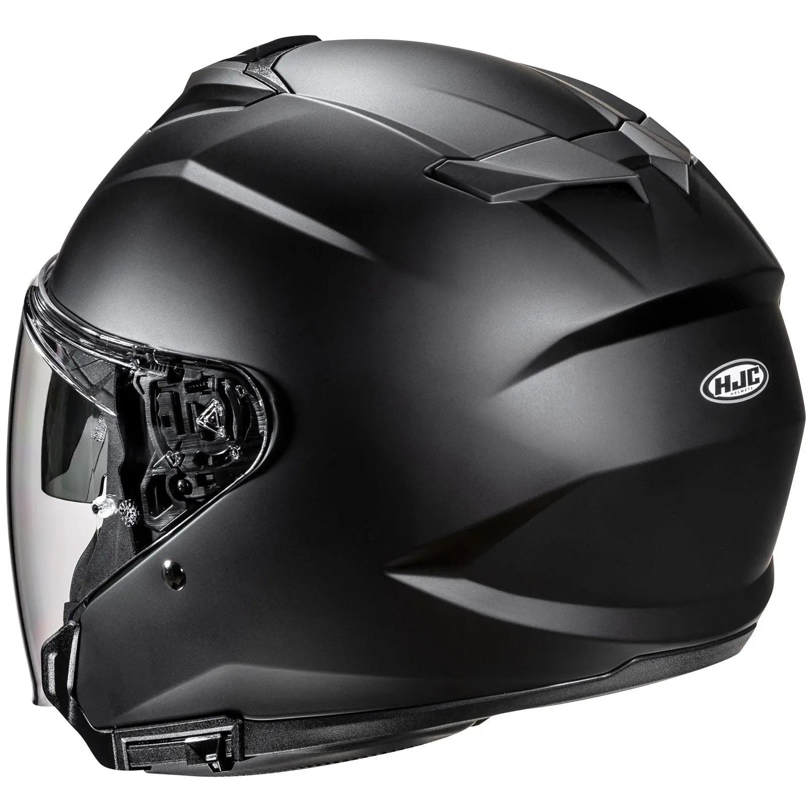 HJC i31 Semi Flat Matt Black, rear-right view on white background