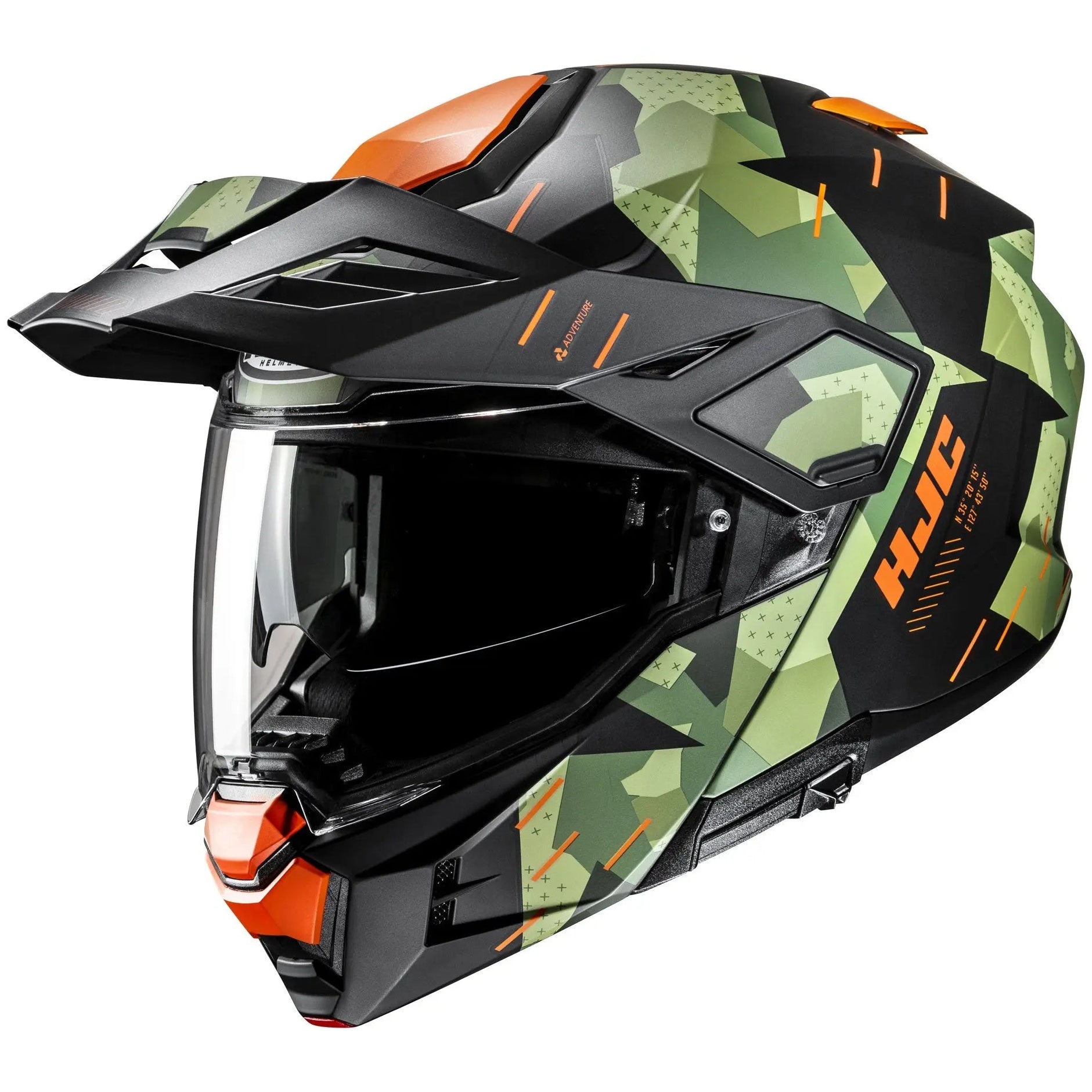 HJC i80 Roki MC47SF Orange / Black Modular Adventure Motorcycle Helmet