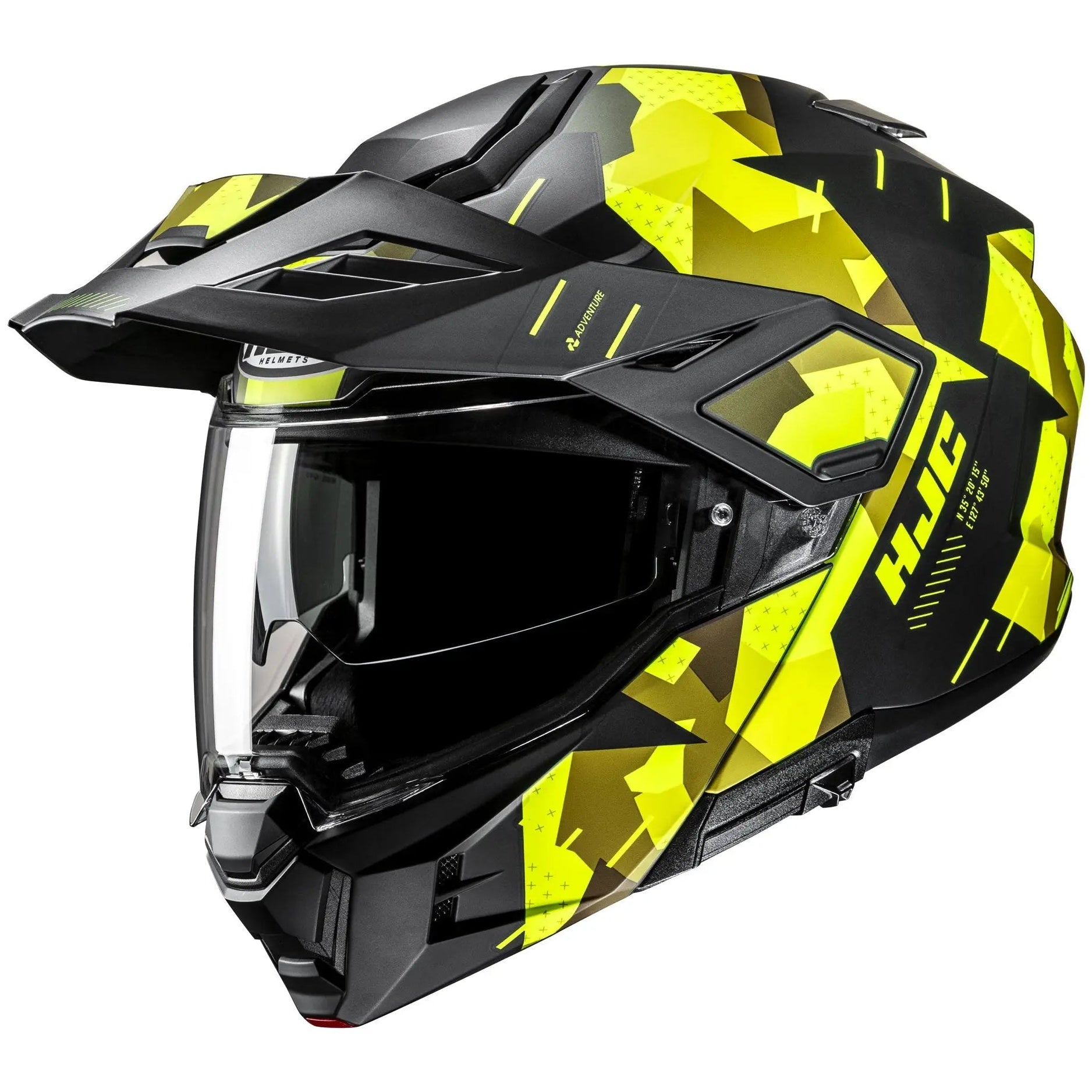 HJC i80 Roki Adventure MC3HSF Yellow, front-left view on white background