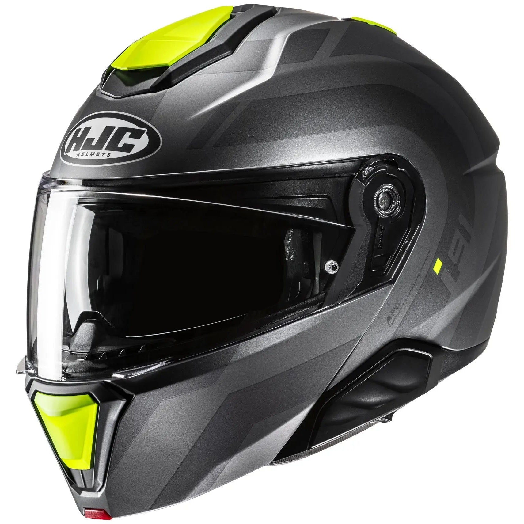 HJC i91 Arven MC3HSF Yellow, front-left view on white background