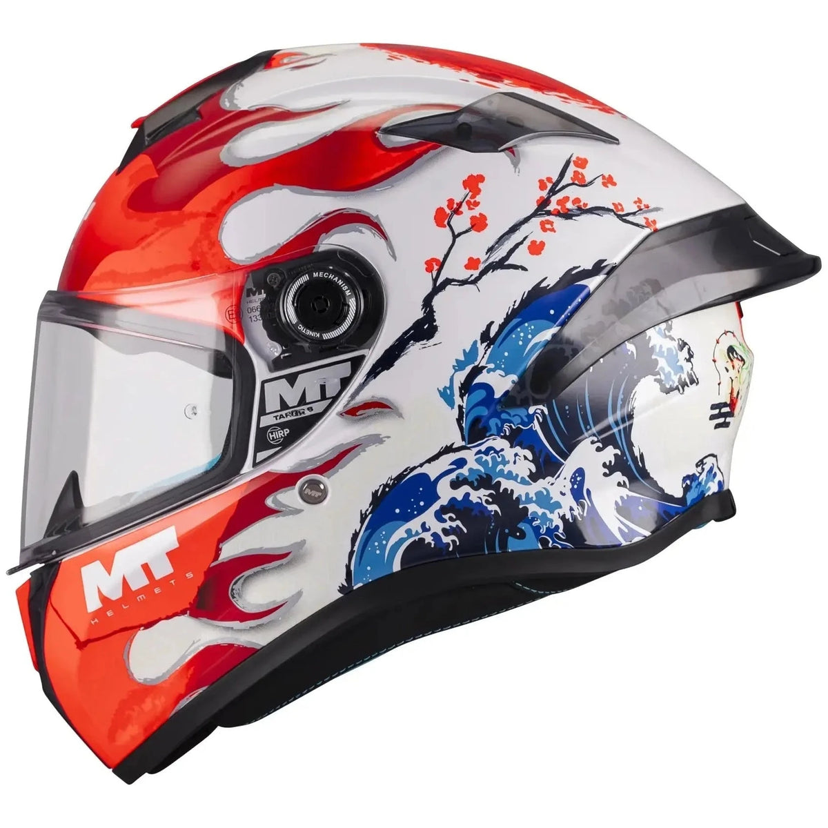 MT Helmets Targo S Yamanaka A5 Gloss Red / White / Blue - left-side view