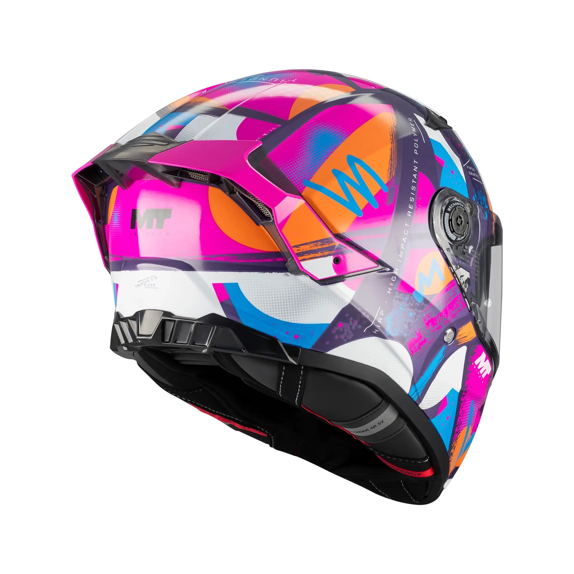 MT Helmets Thunder 4 R Pipen C8 Gloss Pink / White