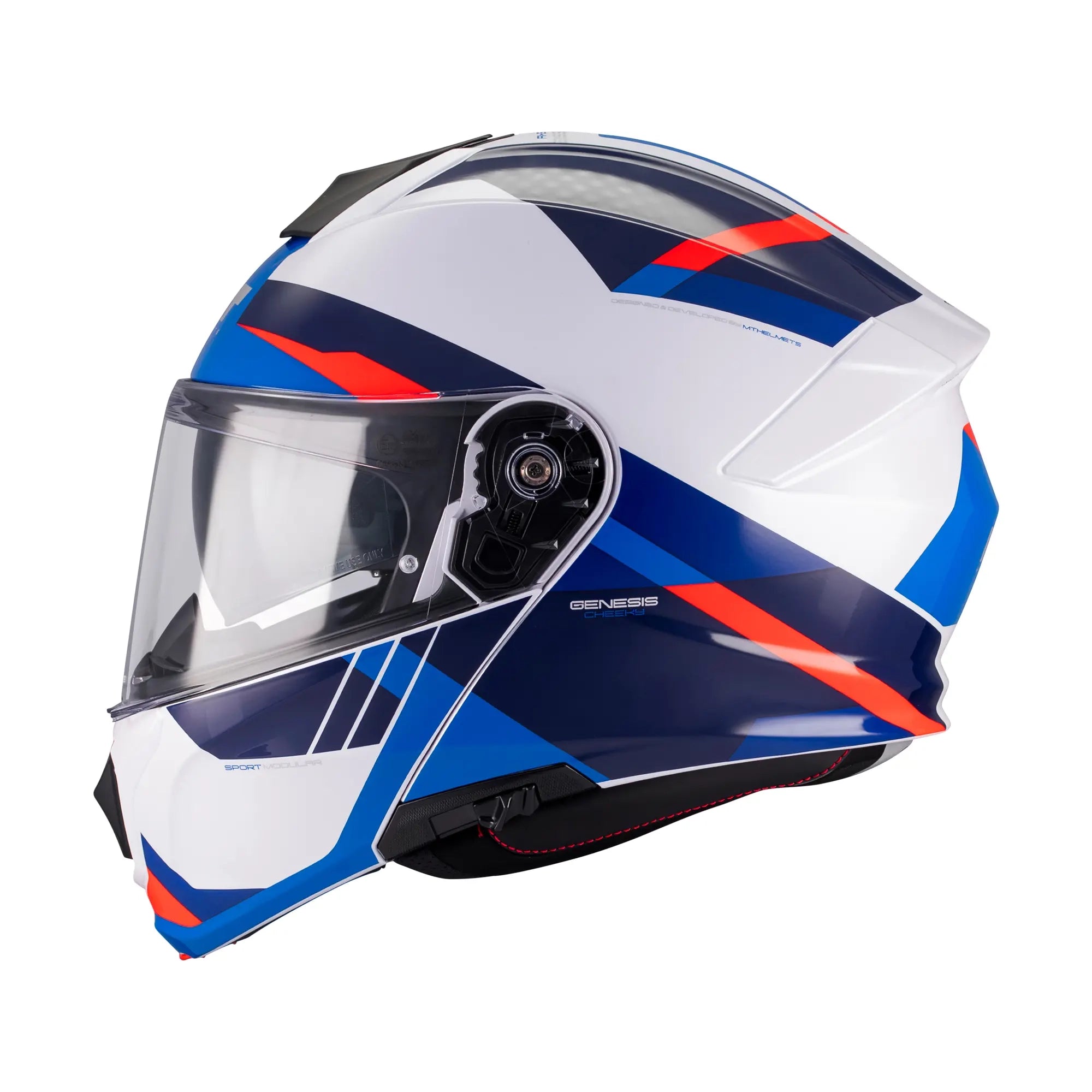 MT Helmets Genesis R Cheeky A7 Gloss White / Blue / Red