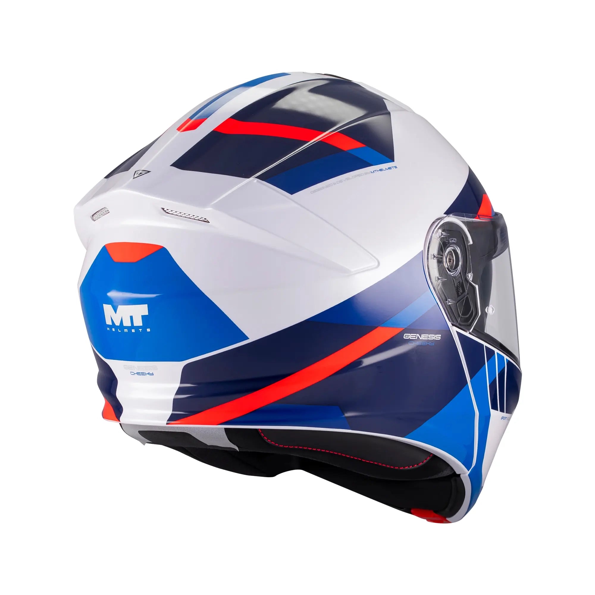 MT Helmets Genesis R Cheeky A7 Gloss White / Blue / Red