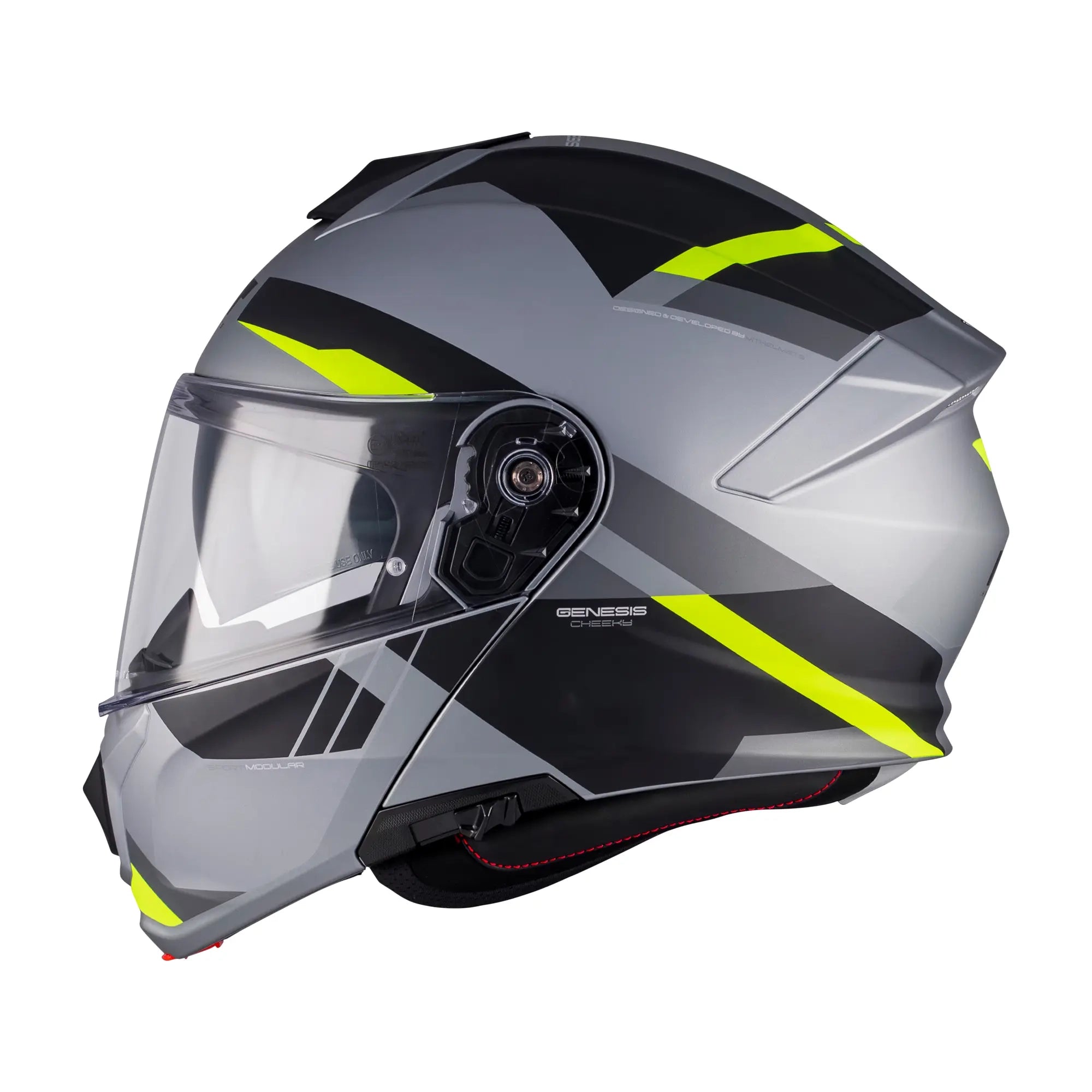 MT Helmets Genesis R Cheeky C3 Matt Grey / Fluo Yellow