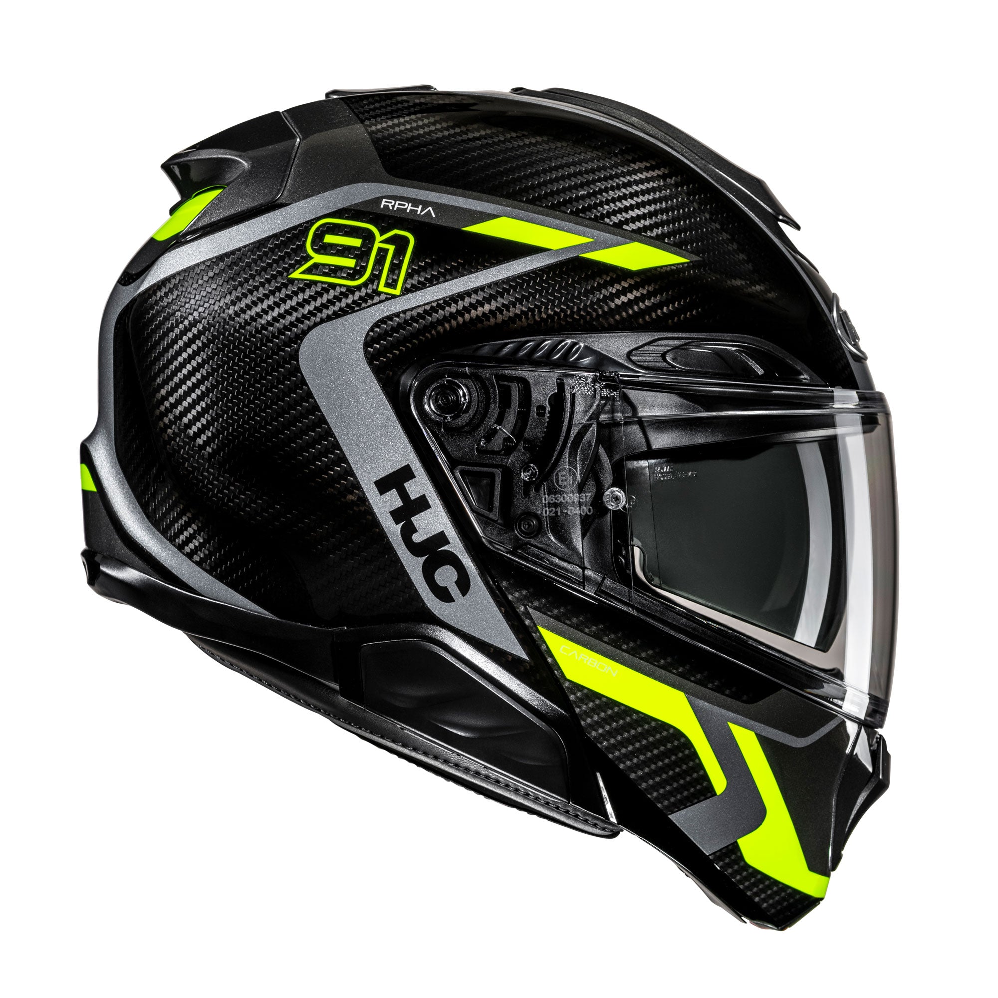HJC RPHA 91 Carbon Lagos Flip-Up Helmet MC3H Yellow - FREE UK Shipping, FREE 365 Day Returns | Moto Central