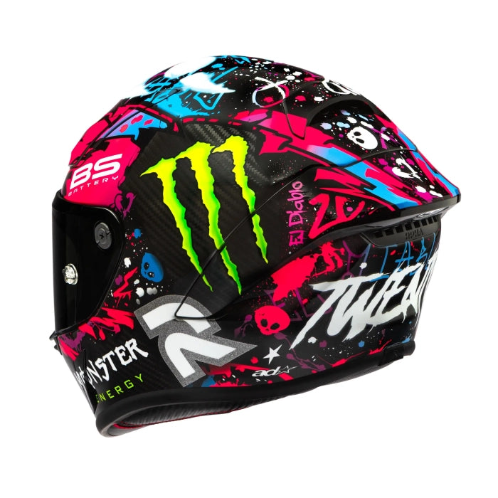 HJC RPHA 1 V2 Carbon Funky Diablo MC8 Pink FREE UK Delivery, FREE 365 Day Returns | Moto Central