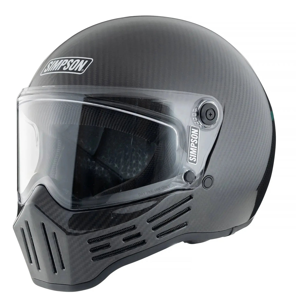 Simpson M30 Carbon helmet front three-quarter view