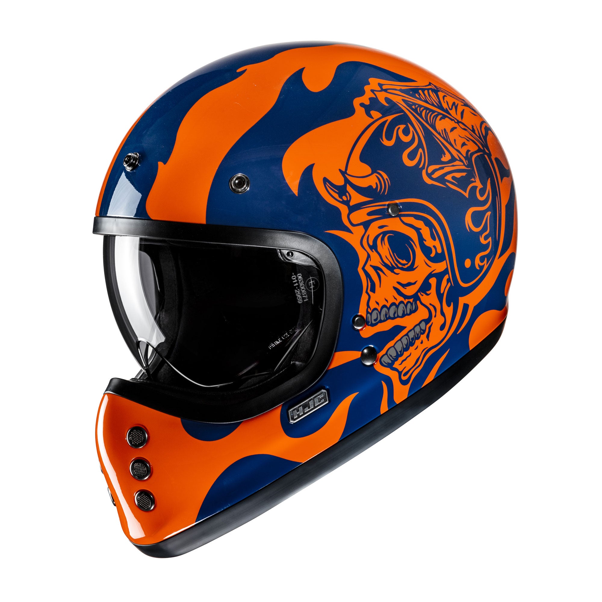HJC V60 Flame Full Face Helmet MC27 Blue / Orange - FREE UK Shipping, FREE 365 Day Returns | Moto Central